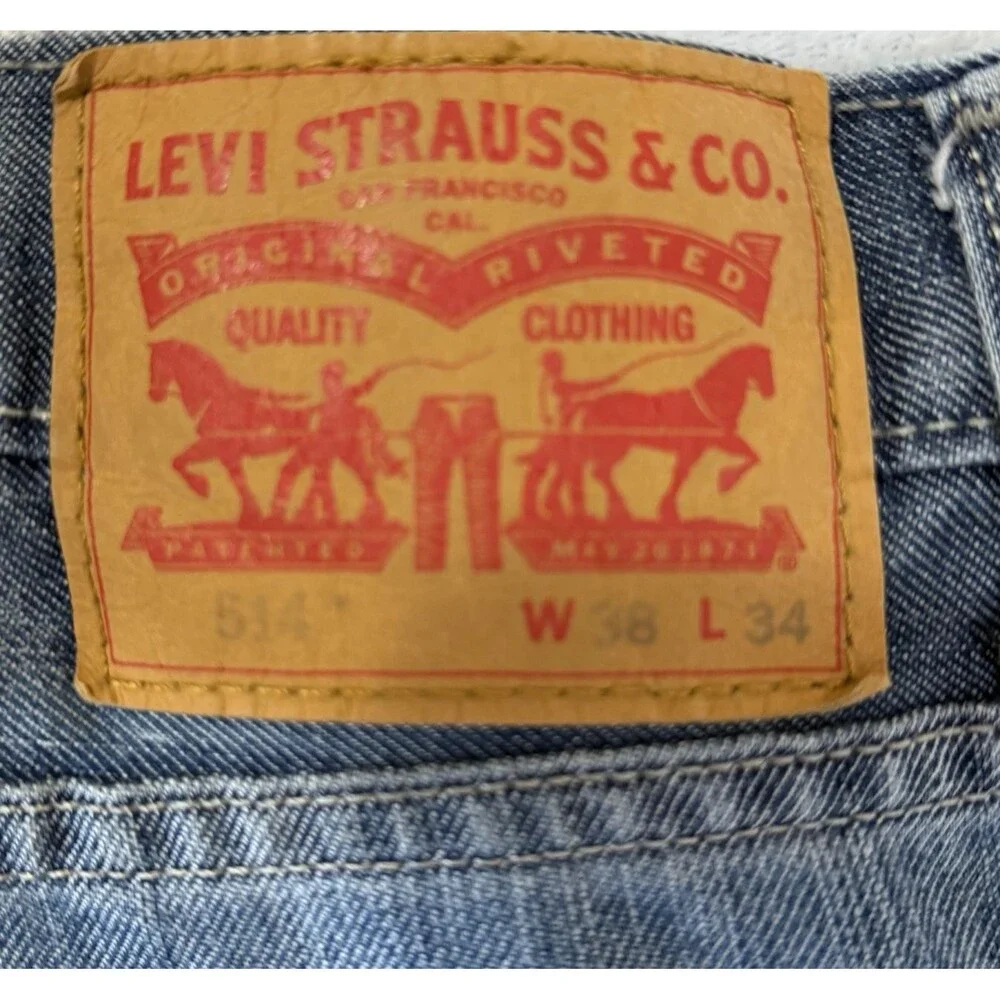 Men's Levi's 514 Straight Leg‎ Jeans Blue Jeans Size 38 x 33